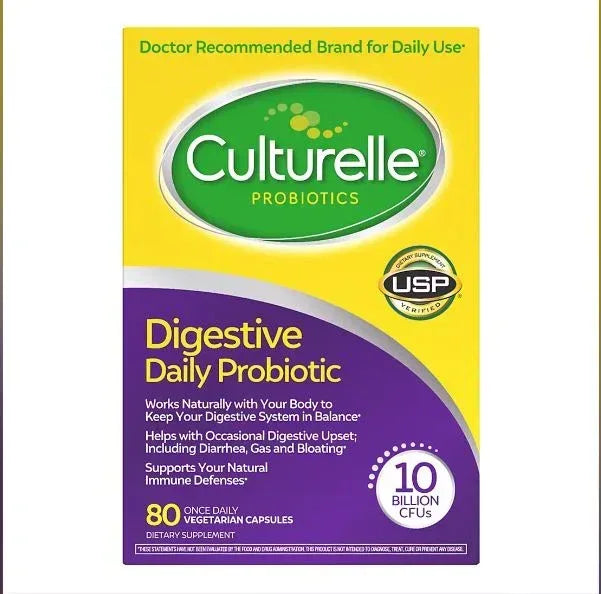 Culturelle Digestive Health Probiotic Capsules with Lactobacillus rhamnosus GG, 80 Count