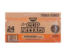 Nissin Cup Noodles chicken flavor 24-pack carton side with barcode