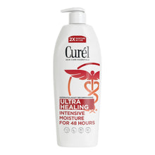 Ultra healing moisture lotion bottle with pump, white bottle.