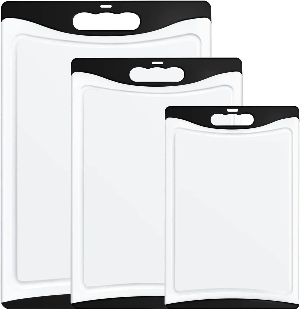 Cutting Boards for Kitchen, Plastic Cutting Board Set of 3, Dishwasher Safe Cutting Boards w/Juice Grooves for Meat, Veggies, Easy Grip Handle, Serveware Accessories - USA MEGA SHOP