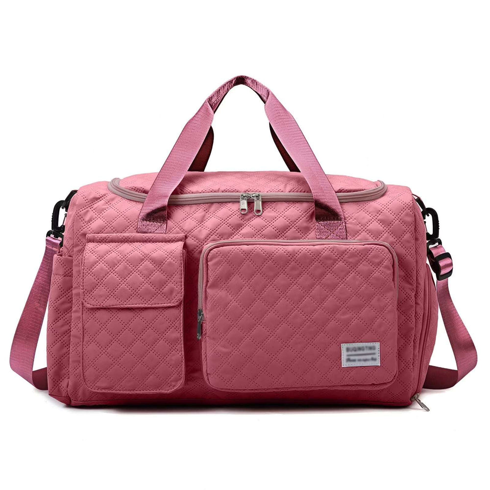 DAKIMOE Travel Duffle Bag for Women Men, Weekender Bags Carry on Gym Bag with Wet Pocket/Adjustable Strap/Shoe Compartment, Foldable Waterproof Overnight Tote Bag for Plane Sports Dance, Black