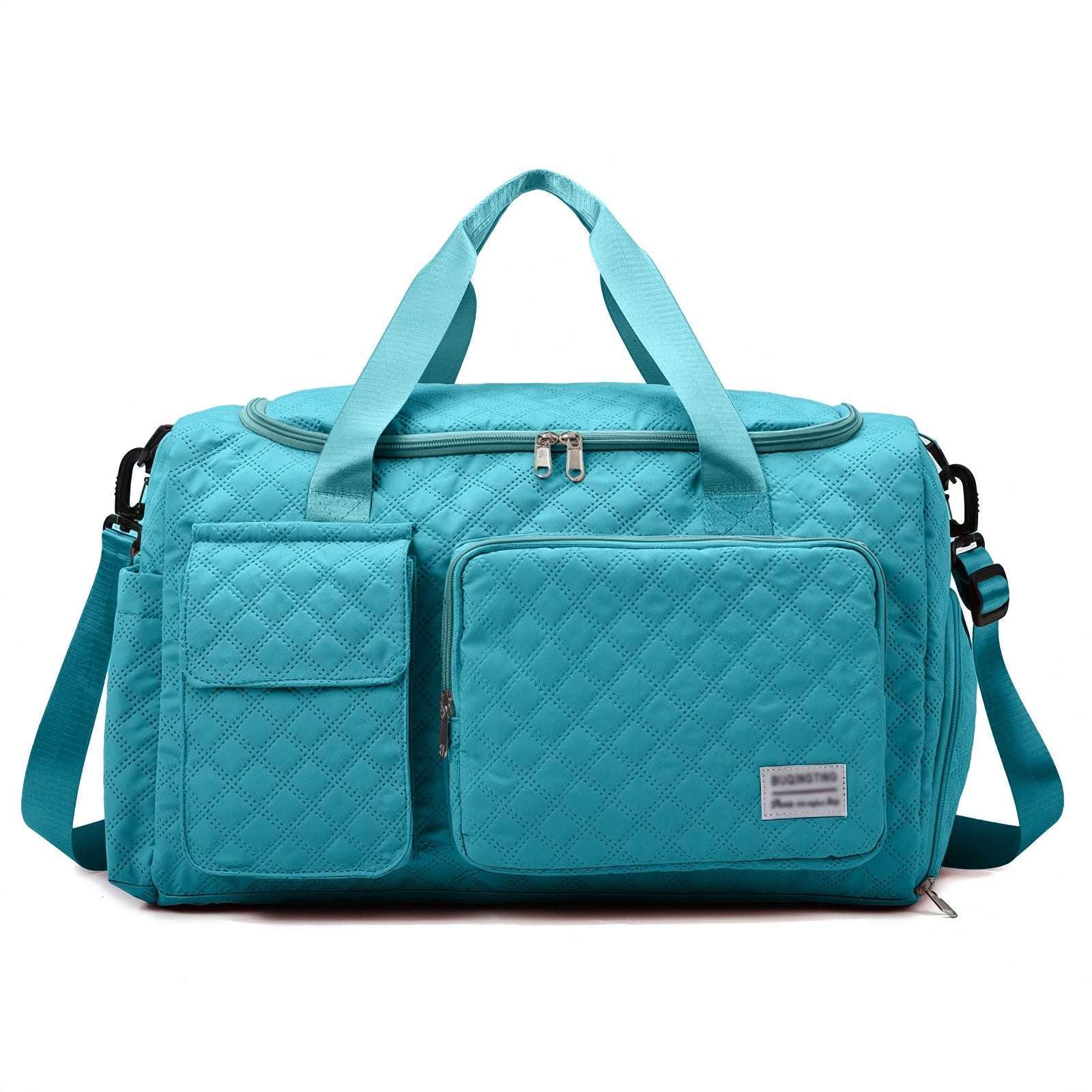 DAKIMOE Travel Duffle Bag for Women Men, Weekender Bags Carry on Gym Bag with Wet Pocket/Adjustable Strap/Shoe Compartment, Foldable Waterproof Overnight Tote Bag for Plane Sports Dance, Black