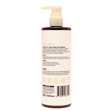 Batana oil conditioner bottle back label with pump dispenser, Saffron Ember bottle