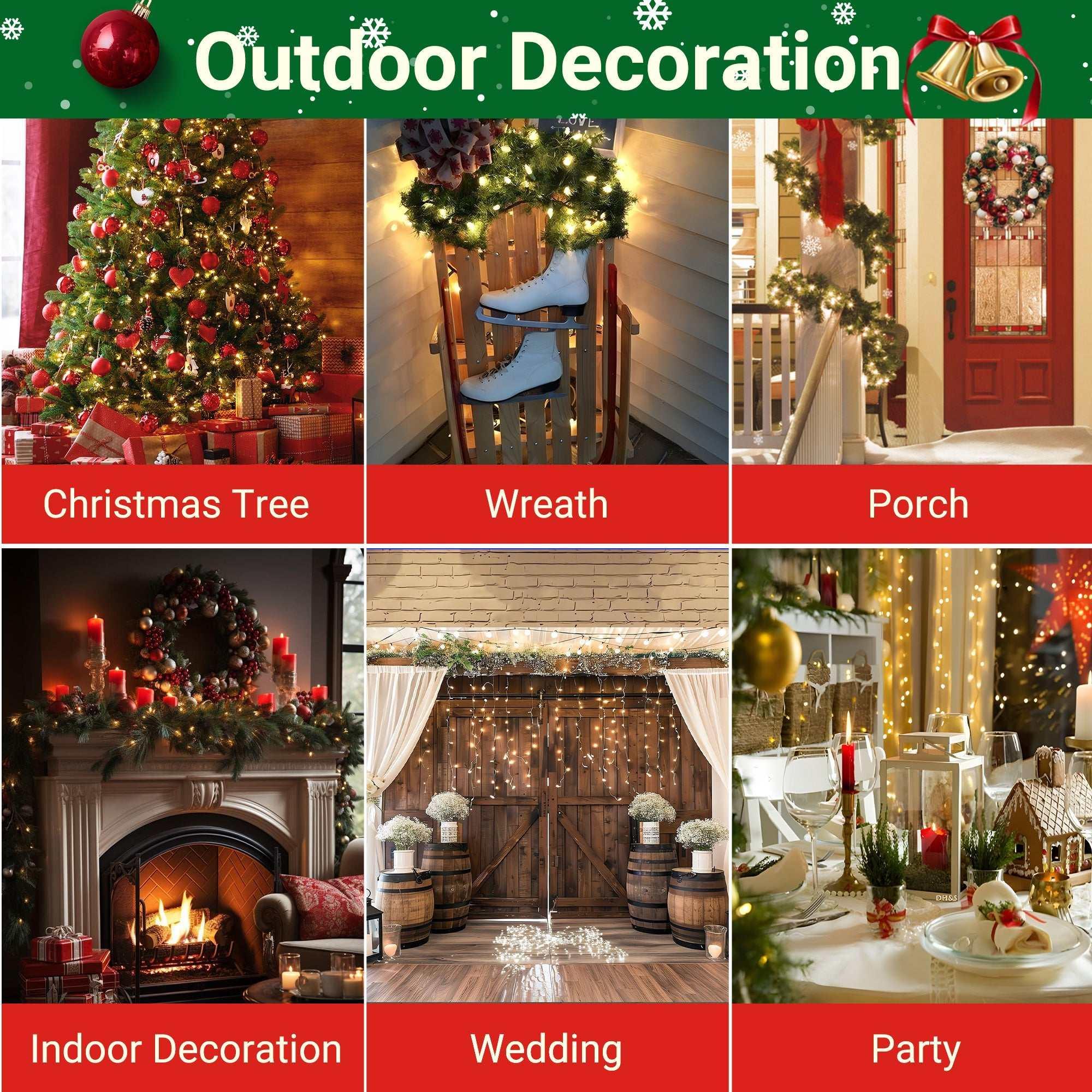 DAYBETTER Christmas String Lights, 16.4ft with 50 Count Mini Lights for Indoor and Outdoor, Christmas Tree Garland Birthday