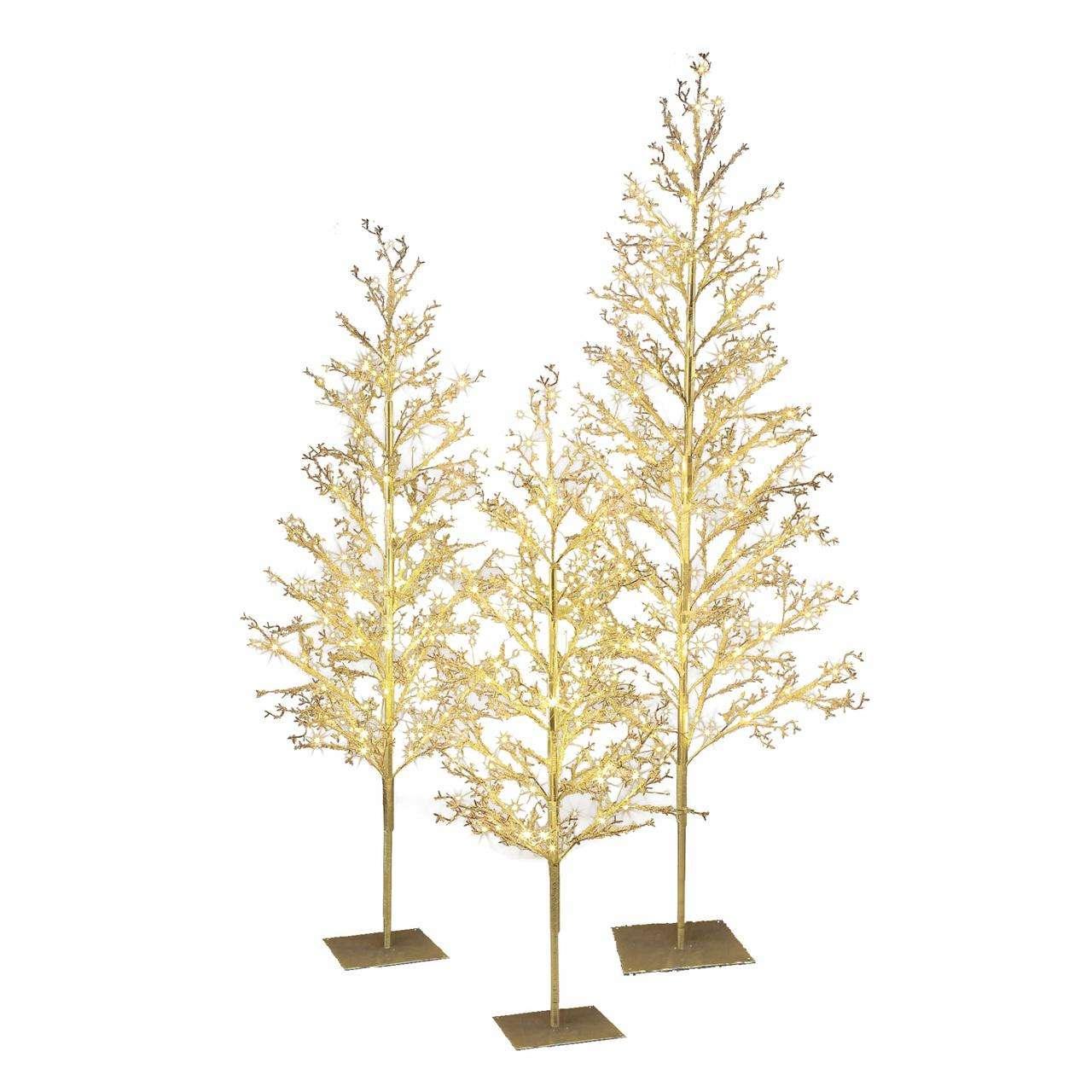 My Texas House 3 Pack Warm White Twinkling LED Icy Cube Beaded Tree, 4ft/5ft/6ft assorted - USA MEGA SHOP