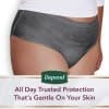 Women’s maximum absorbency briefs, dark gray, stretch waistband, open leg cut