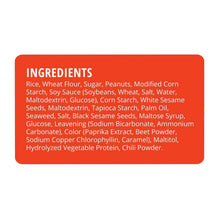 Ingredients list for sushi snack mix