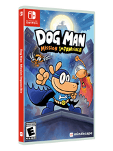 Nintendo Switch game case featuring Dog Man Mission Impawsible cover art