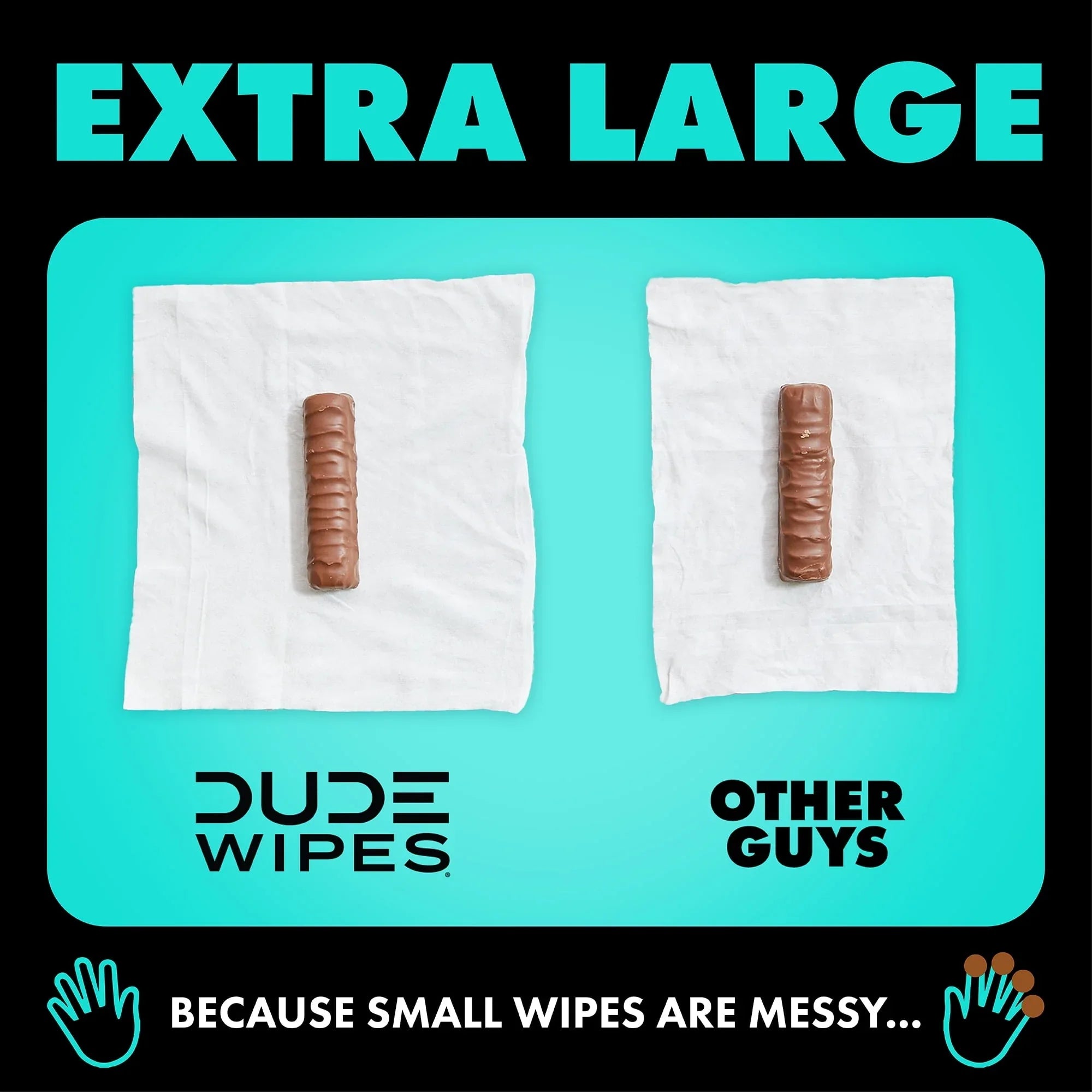 DUDE Flushable Wipes, Extra Large Mint Chill Wet Wipes, 48 Count, 3 Pack (144 Total)