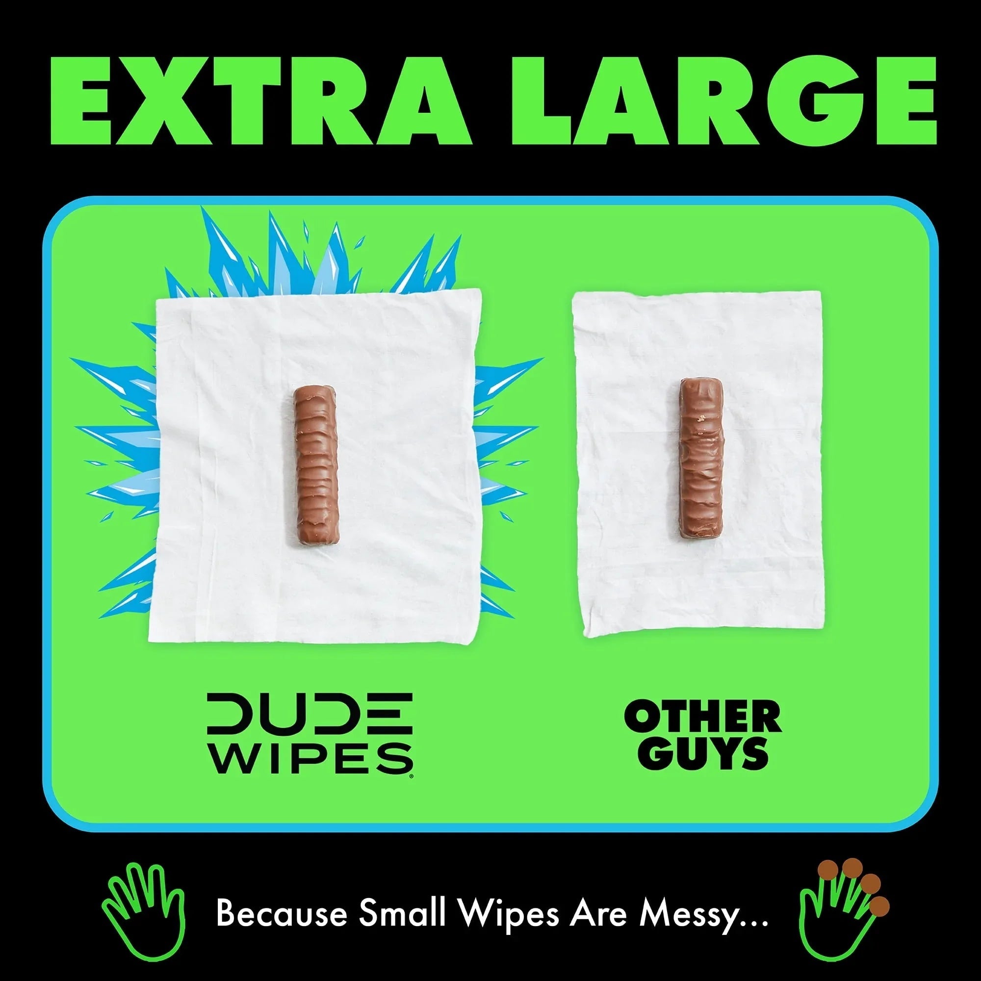 DUDE Wipes MentHOLE XXtreme, Extra Large Flushable Wipes, 48 Count, 3 Pack (144 Total)