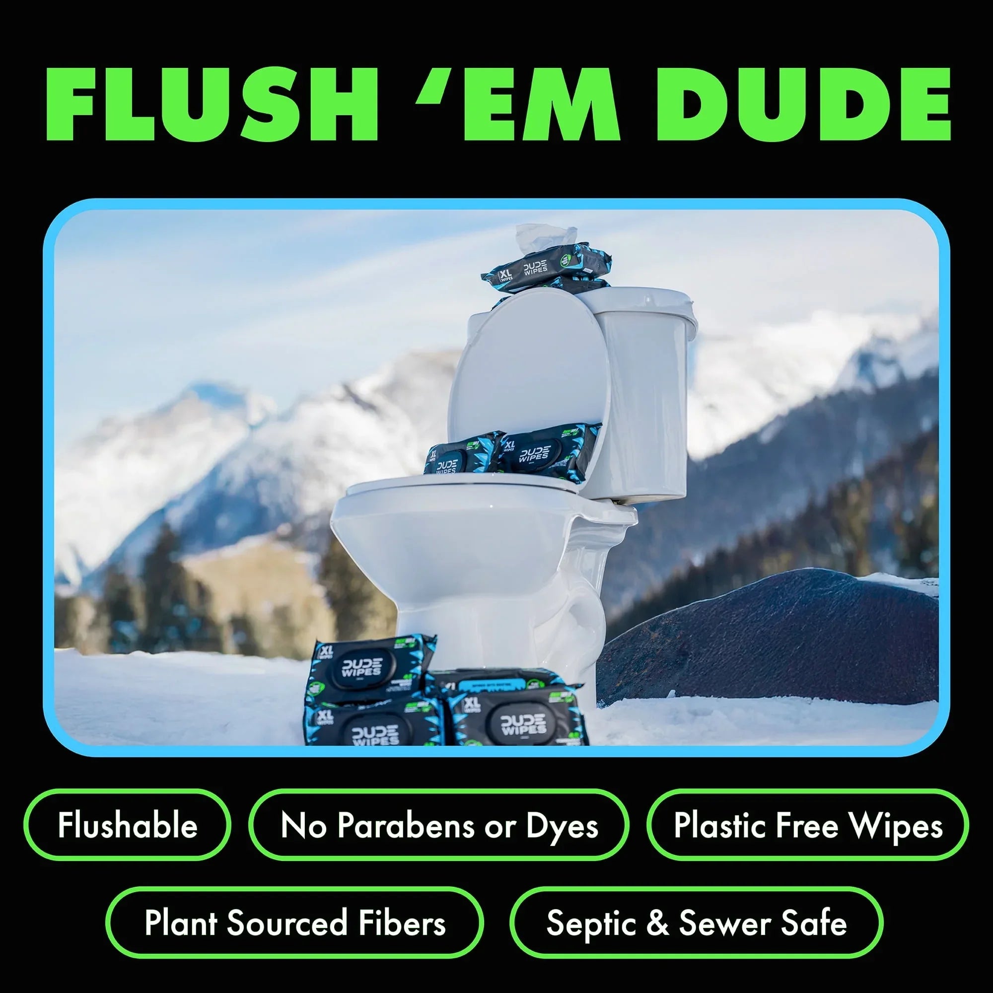 DUDE Wipes MentHOLE XXtreme, Extra Large Flushable Wipes, 48 Count, 3 Pack (144 Total)