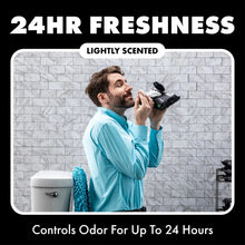 Flushable wet wipes feature graphic with lightly scented claim and person using wipe