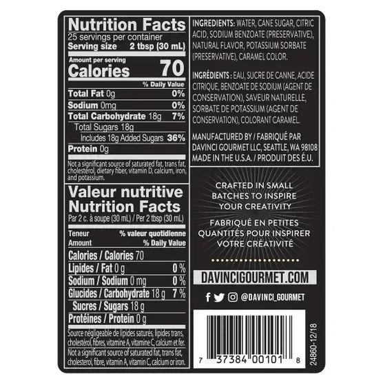DaVinci Classic Syrup, Vanilla, 25.4 oz