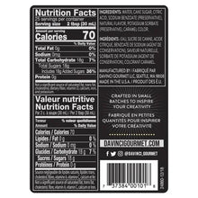 DaVinci vanilla syrup nutrition facts and ingredients panel