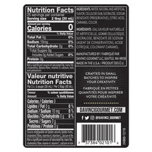 DaVinci vanilla sugar-free syrup nutrition facts label