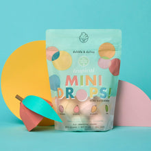Tropical mini droplet bath bombs pouch with colorful circular scent icons