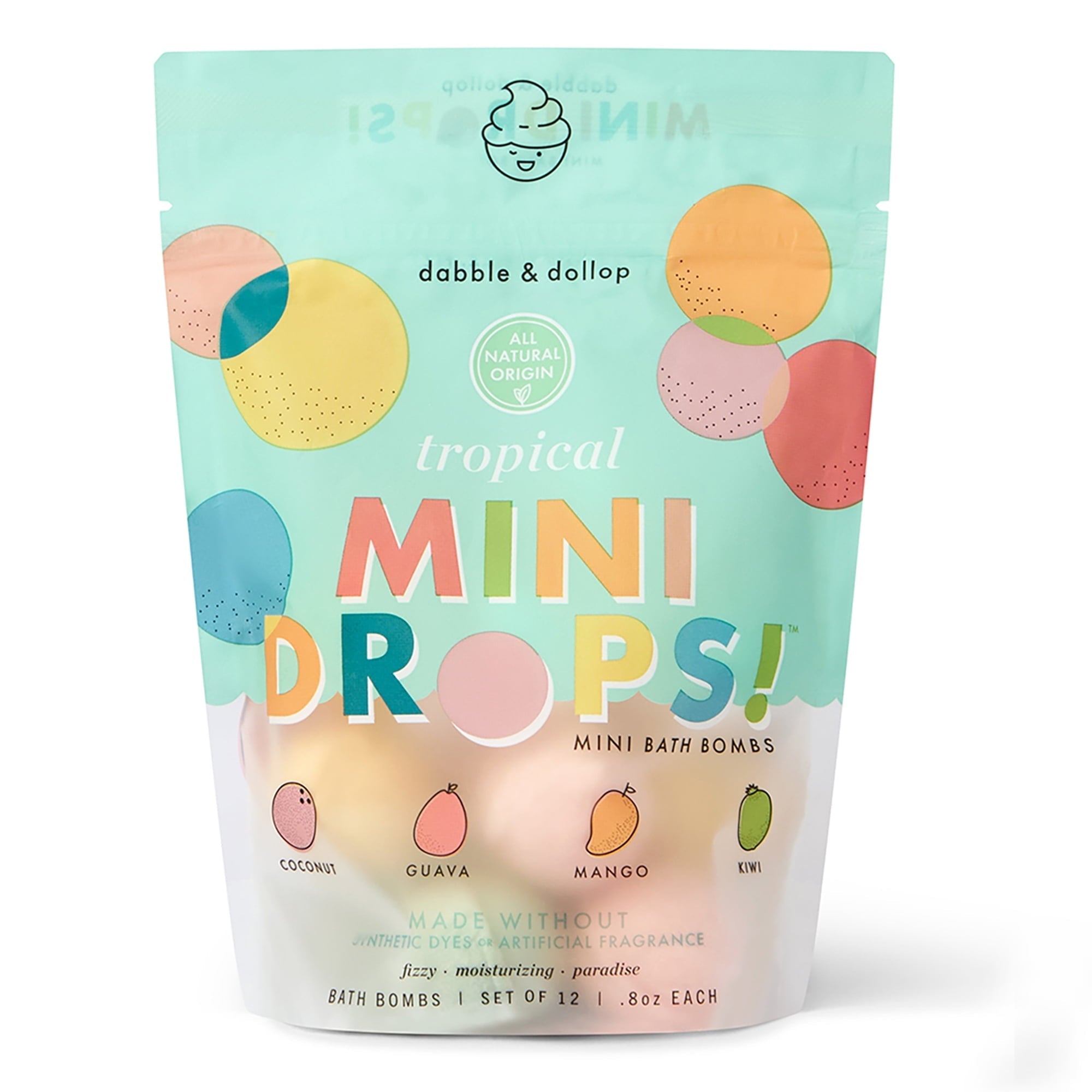 Dabble and Dollop Mini Bath Bombs -Tropical 12pc