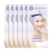 Hair pack set of multiple silver-gray pouches with purple headers and Vitalizing Nutrition labels