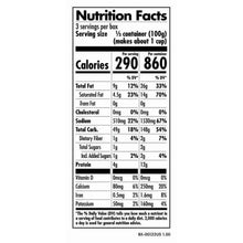 Nutrition Facts panel for vegan cheddar mac and cheese box with calories and nutrients list