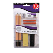 Daler-Rowney Simply artist sketching set, 13-piece pencils and accessories package