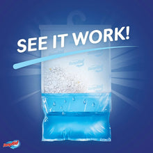 DampRid Max moisture absorber bag with see-it-work graphic and water droplet visuals