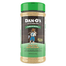 Dan-O's Original seasoning bottle with green cap and front label
