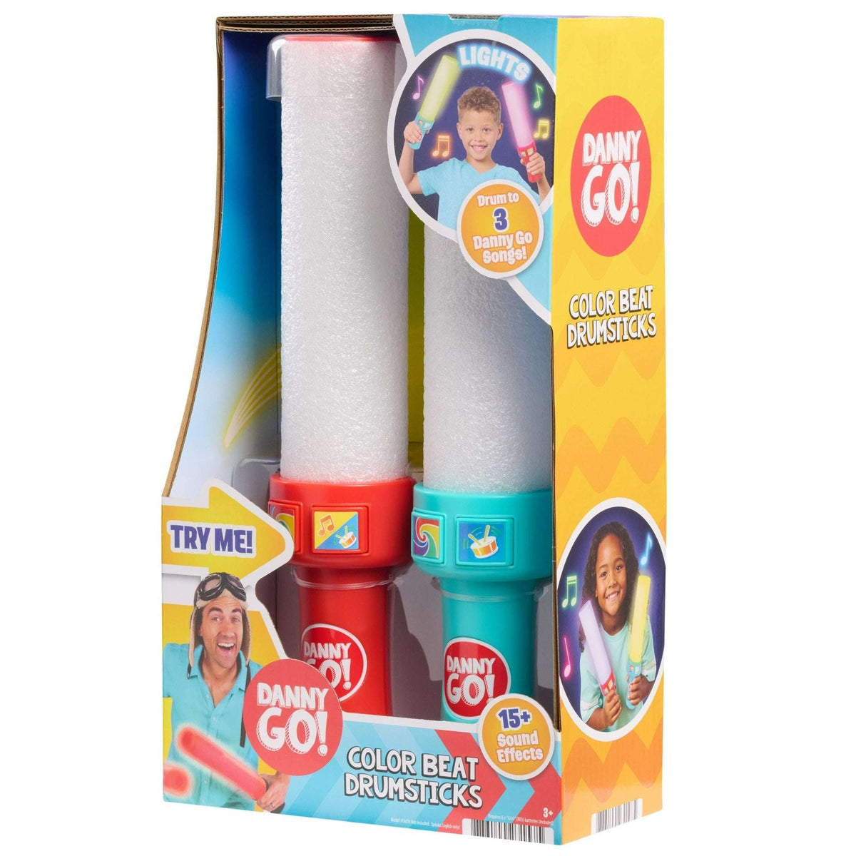 Danny Go! Color Beat Light-Up Musical Drumsticks Officially Licensed Toy for Kids Ages 3 and up