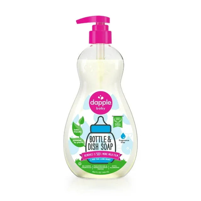 Dapple Baby Bottle and Dish Soap for Baby Products, Fragrance-Free, 16.9 fl oz - USA MEGA SHOP