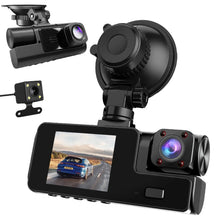 Dual dash cam with front dashboard camera and separate rear camera module