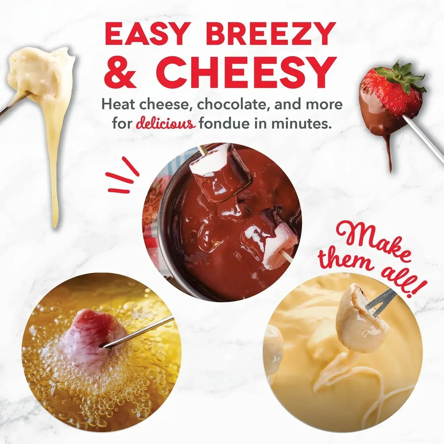 Dash Easy Fondue Maker with Fondue Sticks