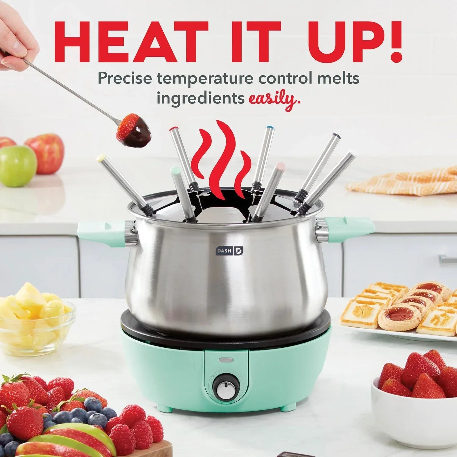Dash Easy Fondue Maker with Fondue Sticks