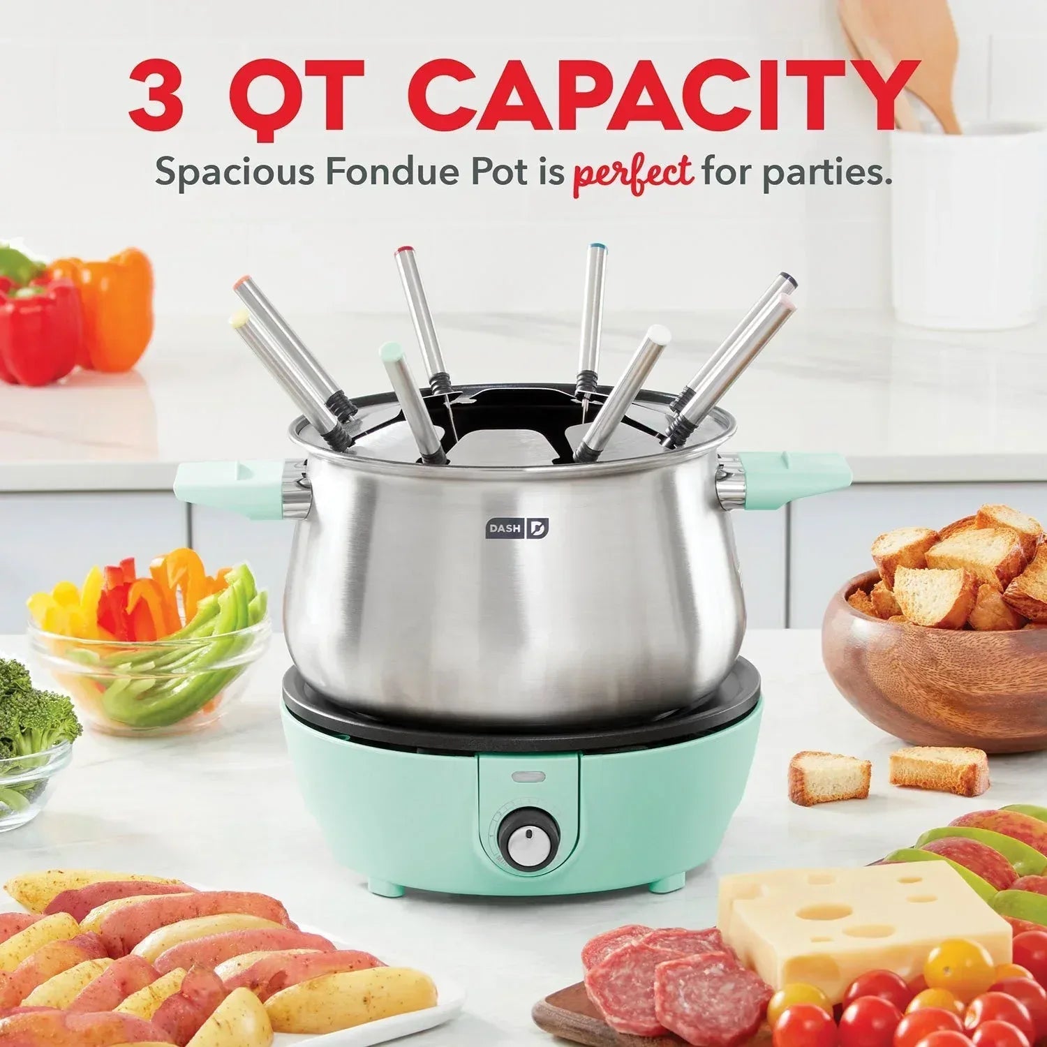 Dash Easy Fondue Maker with Fondue Sticks