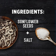 Ingredients panel showing sunflower seeds and salt with spoon and bowl of seeds