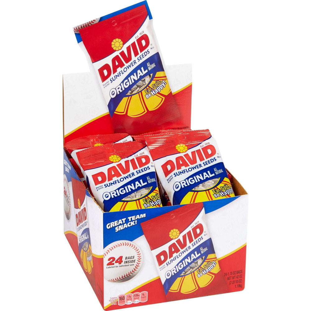 David Original Sunflower In-Shell Seeds, 1.75 oz, 24-count - USA MEGA SHOP