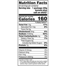 Nutrition facts panel for salted roasted sunflower seeds, calories and nutrients listed