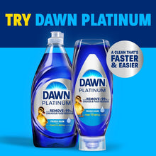 Dawn Platinum dishwashing liquid bottle and refill size, shown side by side