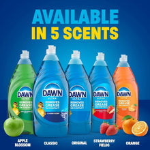 Set of Dawn dishwashing liquid bottles in multiple scents, including Original and Orange