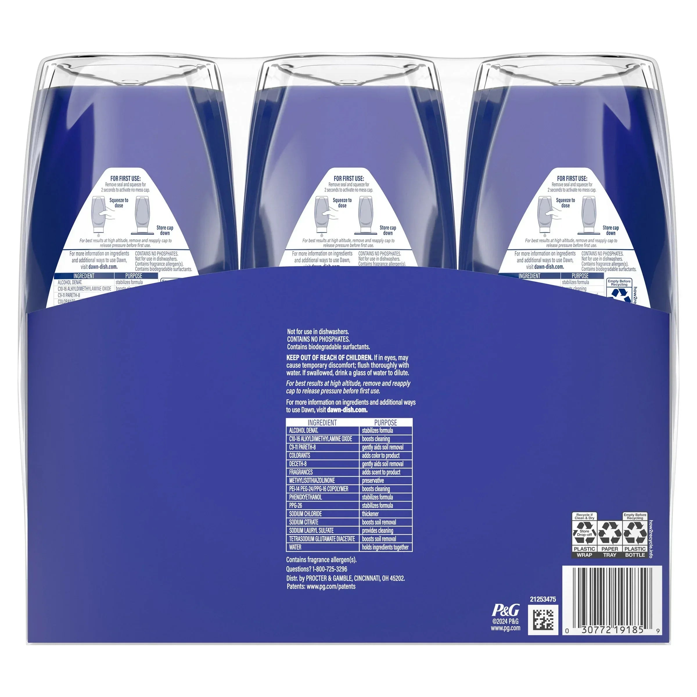Dawn Platinum Dish Soap, Clean Lemon, 20.5 fl oz, 3-count