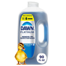 Dawn Platinum dish soap bottle in blue, Fresh Rain scent, 90 fl oz