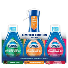 Dish spray bottle set with one sprayer and two refills, Dawn Platinum Plus Powerwash