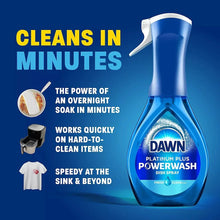 Blue Dawn Powerwash dish spray bottle with trigger nozzle, platinum plus label