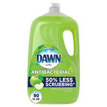 Dawn Ultra antibacterial hand soap bottle, 90 fl oz, green liquid with pump