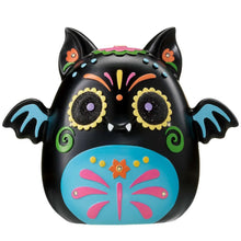 Black LED nightlight with bat face, colorful blue belly and wing decorations