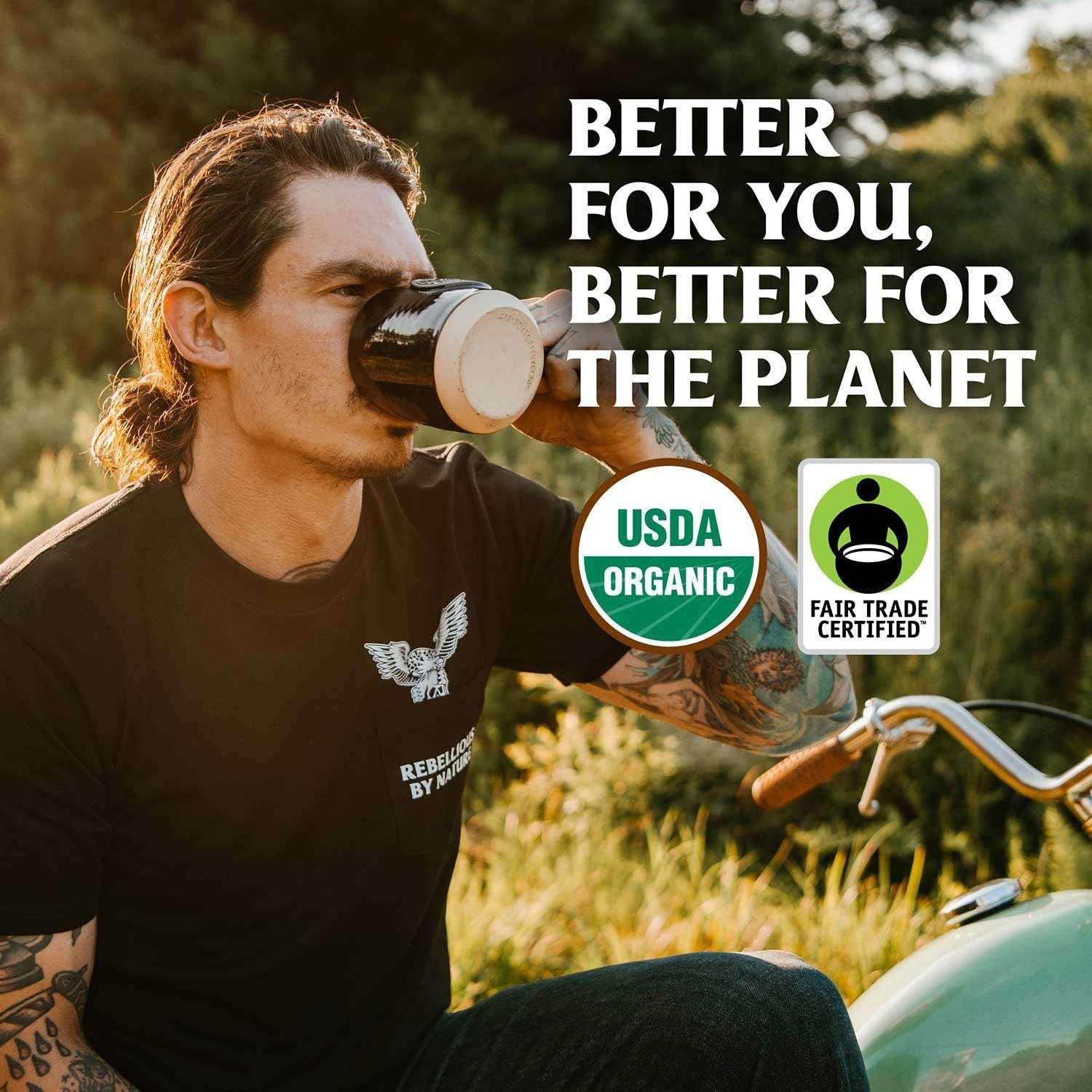 Death Wish Organic Dark Roast Ground Coffee, 34 oz. - USA MEGA SHOP