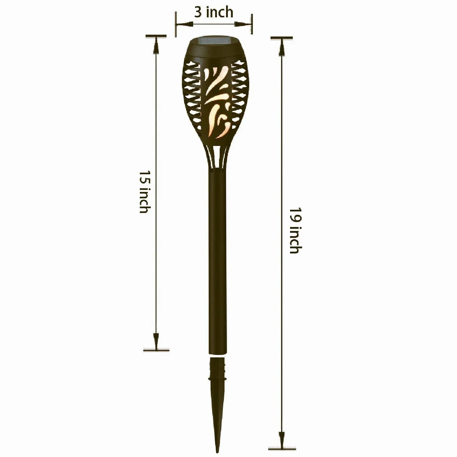 Deck Impressions 15" Solar Flaming Tiki Torch Lights, 12-Pack