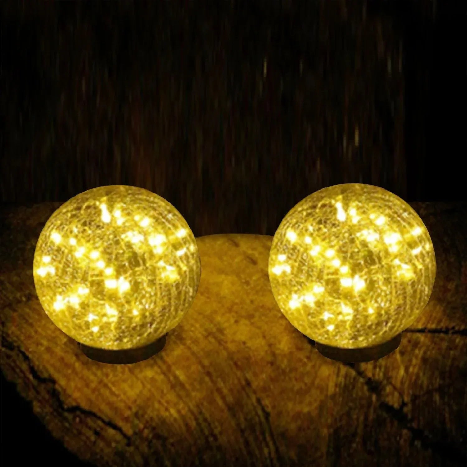 Deck Impressions 6" Solar/USB LED Crackle Glass Globe Lights, Choose Pack