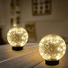 Deck Impressions 6" Solar/USB LED Crackle Glass Globe Lights, Choose Pack