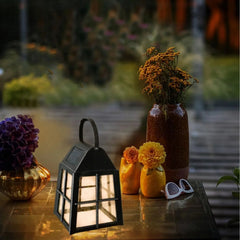 Deck Impressions Farmhouse Solar LED Shepherd's Hook Lanterns, 4-Pack