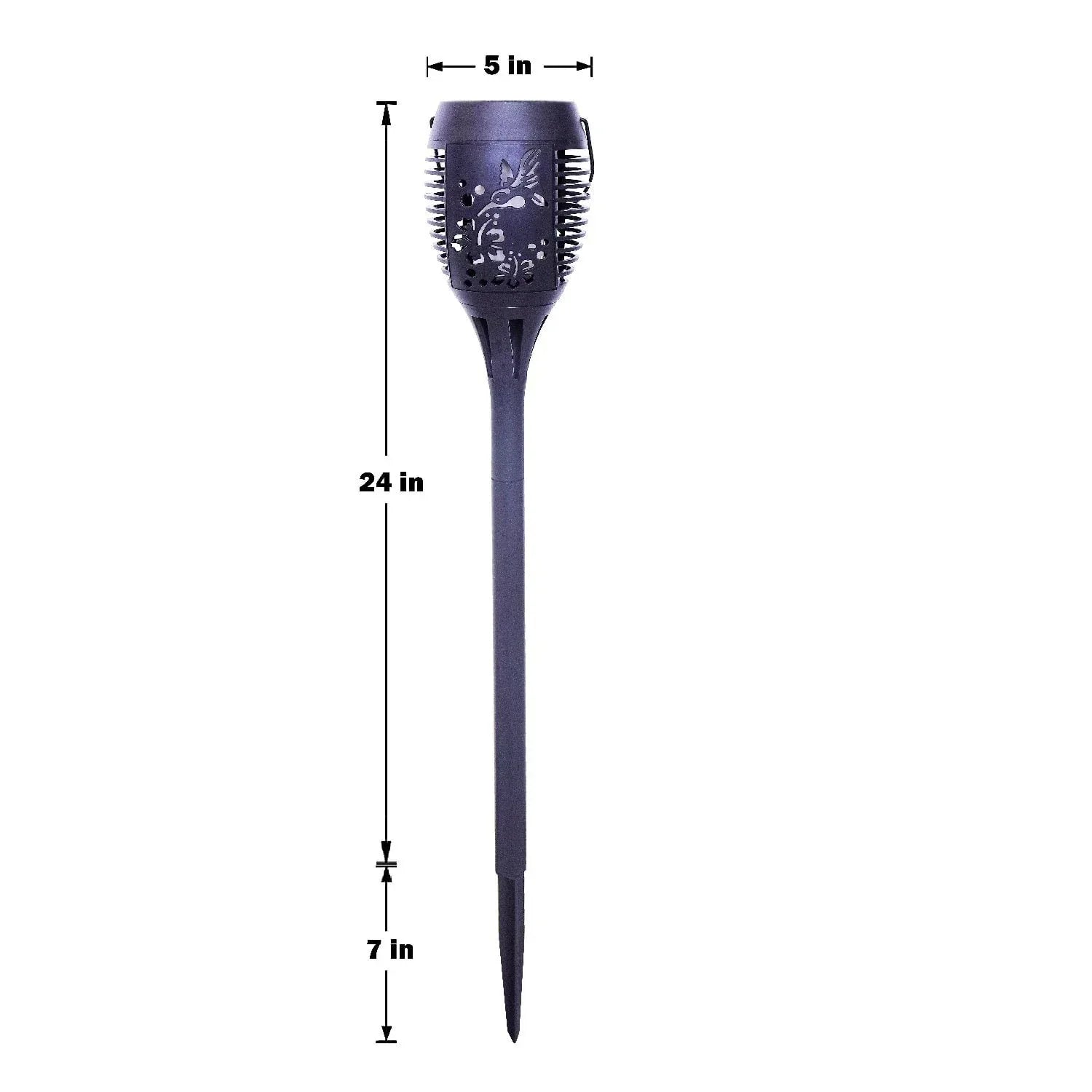 Deck Impressions Hummingbird Solar Tiki with Flame Effect Lights, 4-Pack