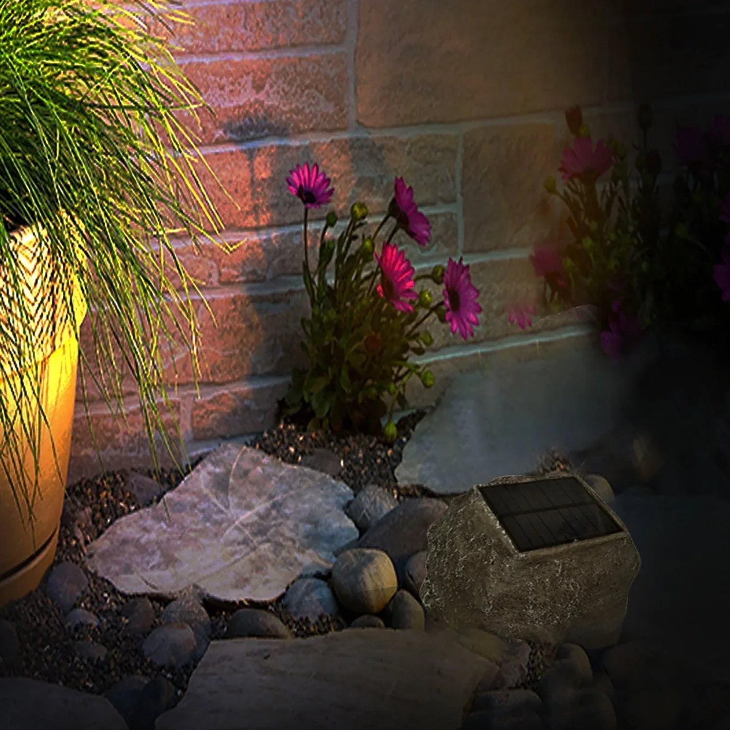 Deck Impressions Solar 15 Lumen Mini Rock Lights, 6-Pack